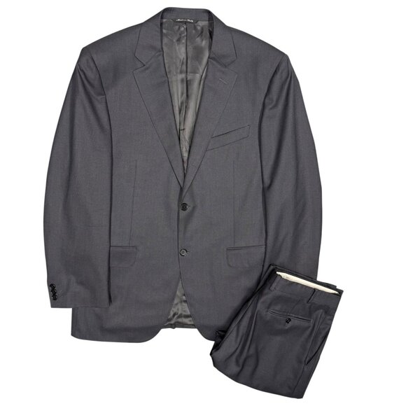 Canali Suit 2pc Water Resistant Made in Italy Full Canvas Wool Grey 42R 36x30 - Picture 1 of 15